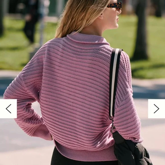 Varley Tara pointelle half zip knit pullover NWT size small - Picture 8 of 8